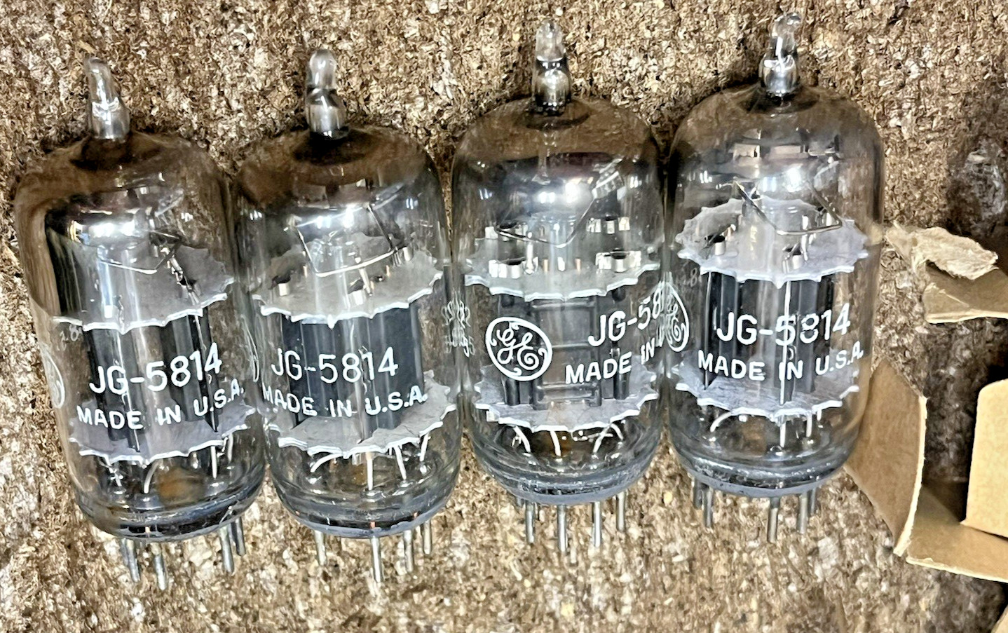 RARE NOS NIB QUAD JG 5814 12AU7 ECC82 TUBES G.E *1953 NEW USA MADE SQUARE GETTER