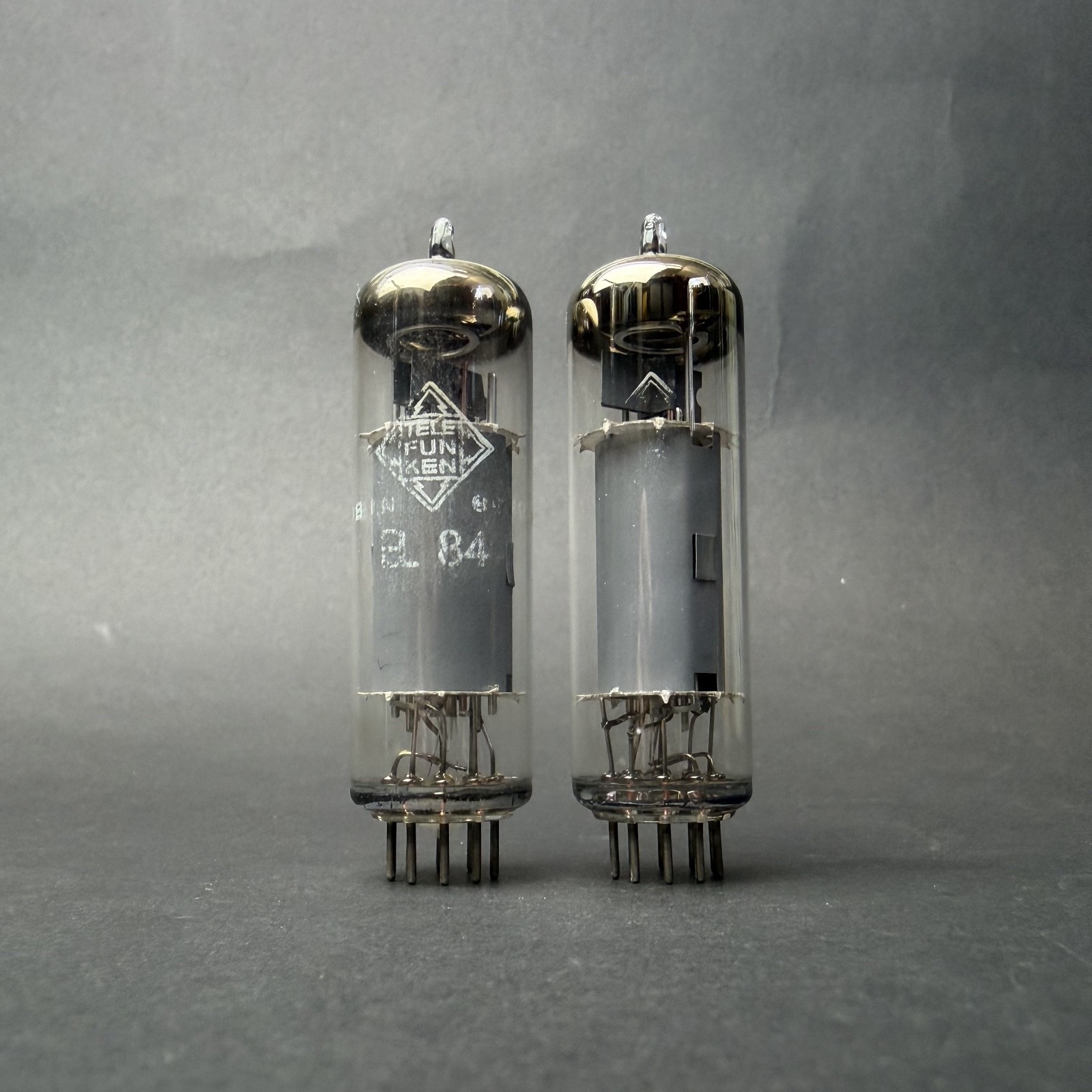 1963 EL84 6BQ5 Telefunken Pair Gray Plate O Getter TV7 Test NOS E84-4-7