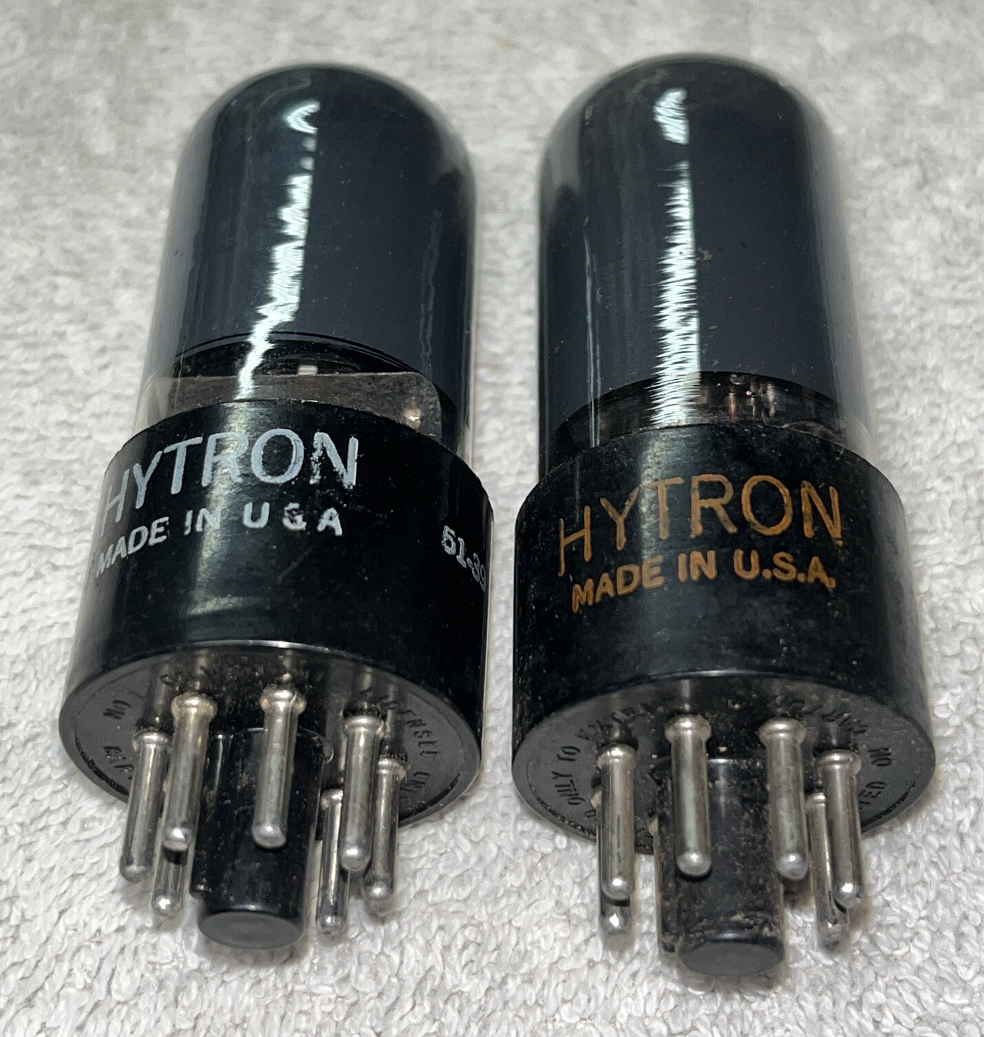 Pair Hytron 6V6GT Smoke Glass Vacuum Tubes TV7 Tested Strong