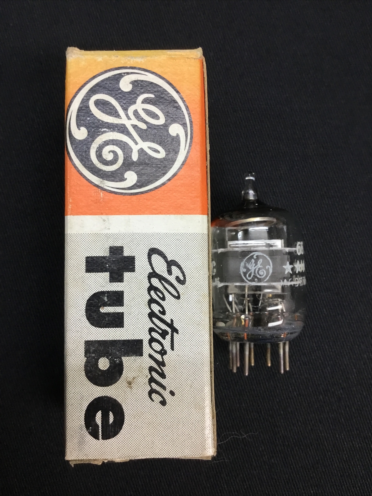 NOS GE 6688 Gray Plate O Getter AUDIO PENTODE VACUUM TUBE Tested USA 8.1970-D