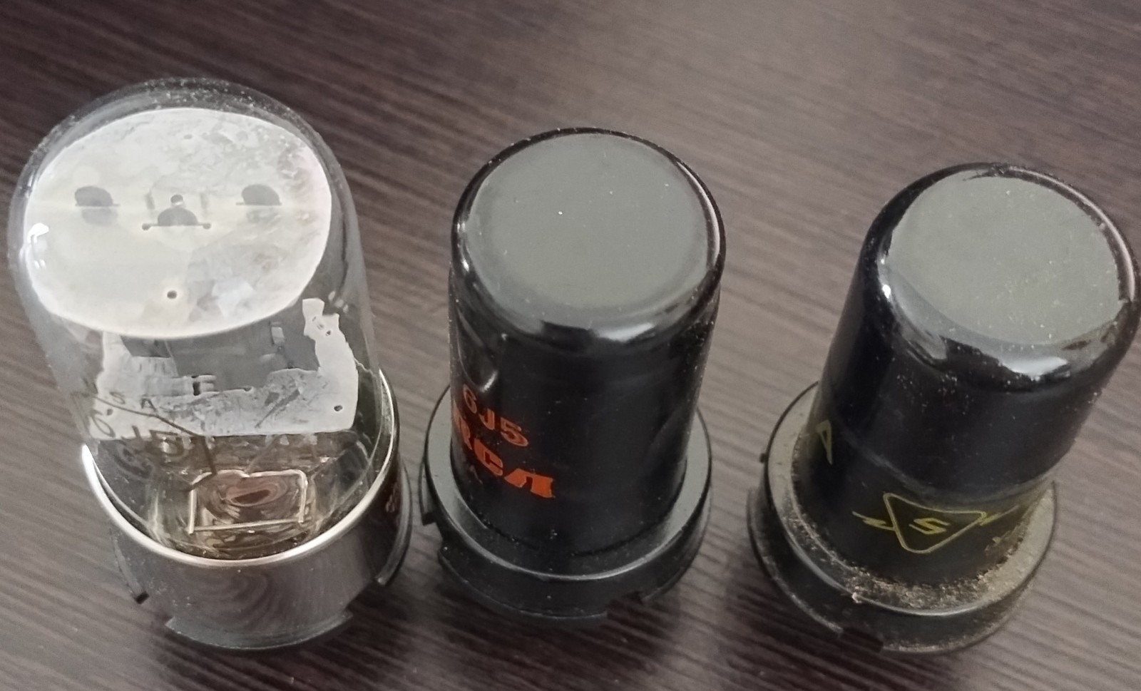 6J5(GT) 3 pcs NOS tubes tested 1 GT 2 metal
