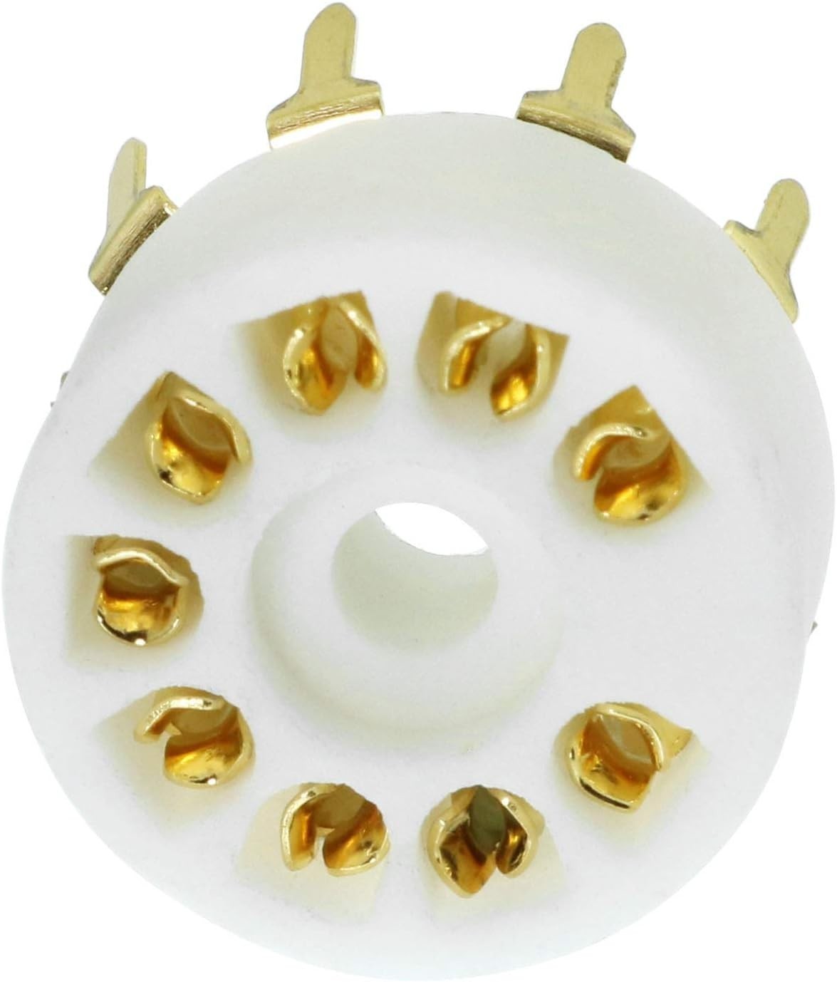 4PCS B9A Ceramic 9 Pin Gold PCB Tube Socket for 12AX7 6922/6n11