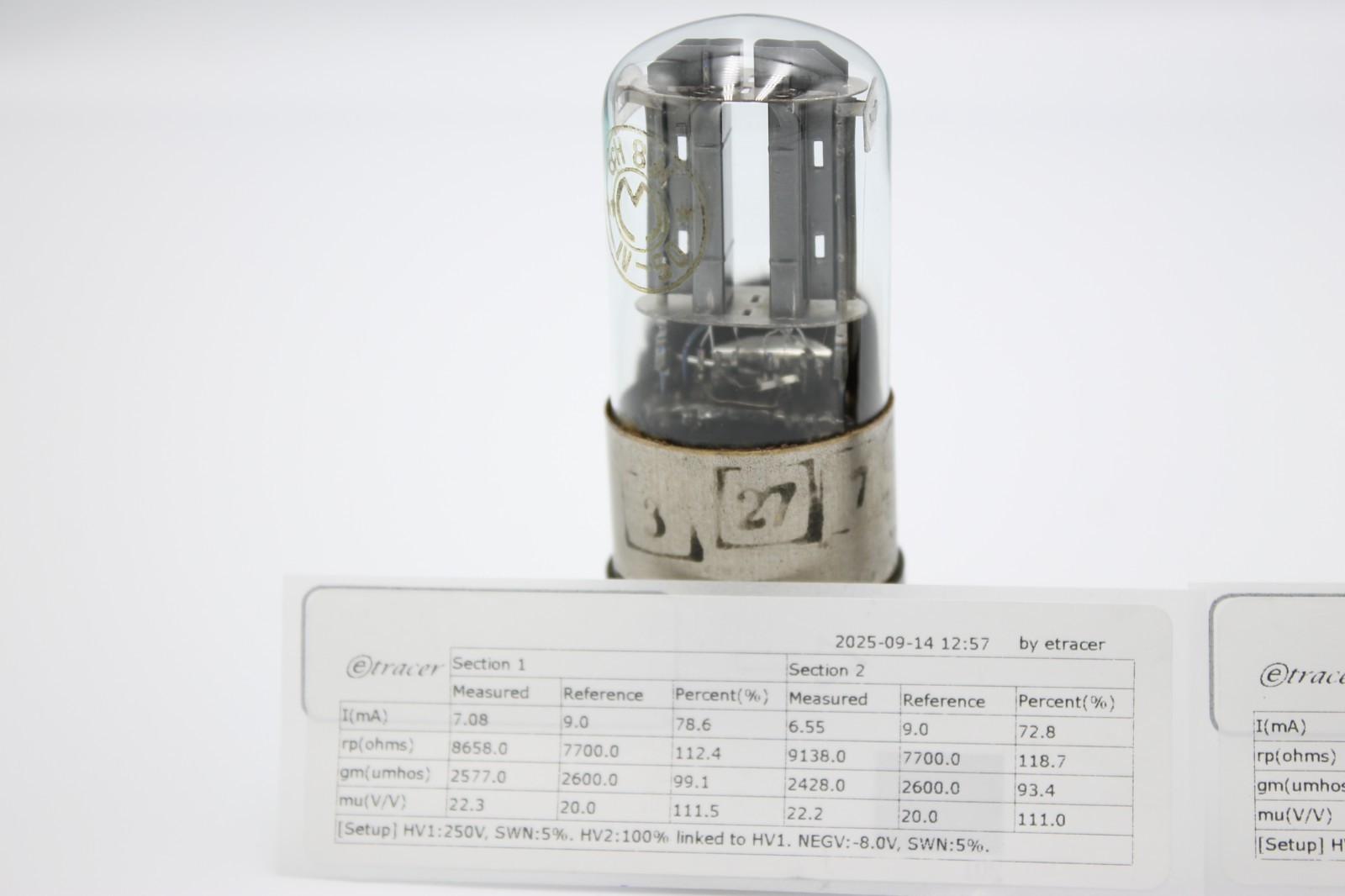 RARE Matched Pair 6N8M/6N8S/6SN7/1578/ECC32.MELZ.Etracer Tested.IV,IV-1950′.