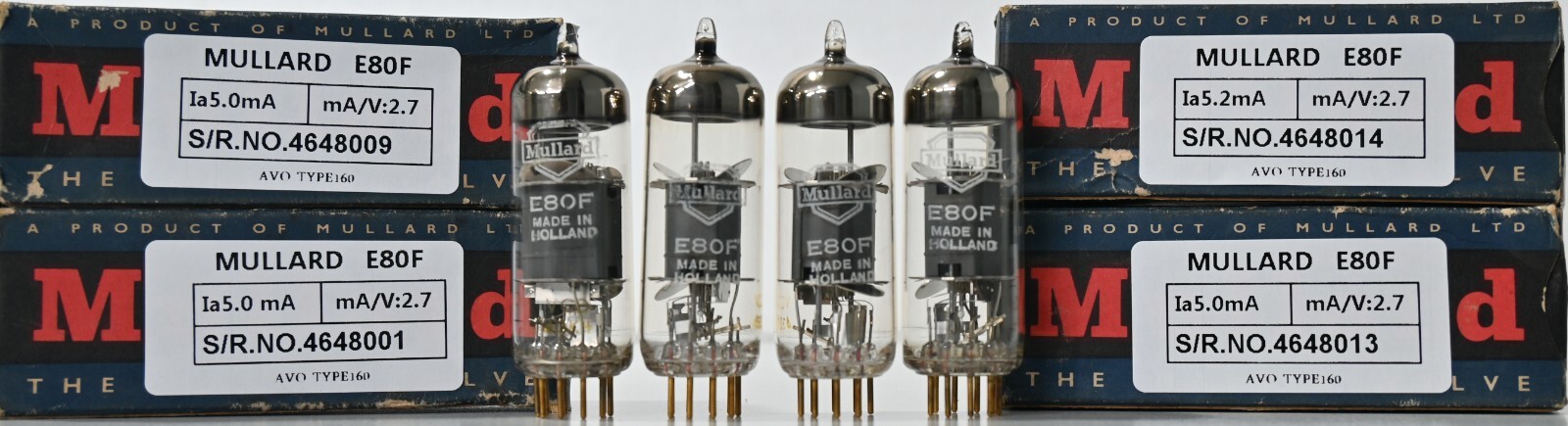 Mullard E80F NOS NIB 6084 Tube Gold EF86 sub Philips Audio 1MQ 4PCS