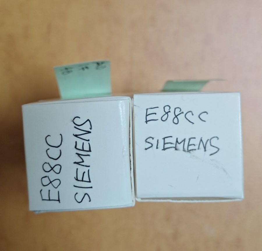Siemens E88CC 6922 Grey Shield Vacuum Tubes Matched Quad 1961