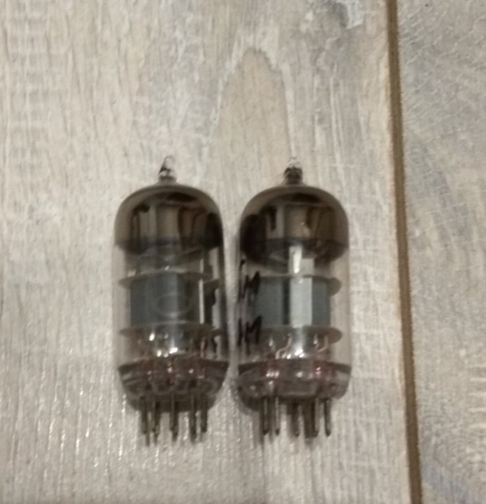 6N23P Reflector 1973 SILVER SHIELD MATCHED PAIR audio triode VINTAGE NOS