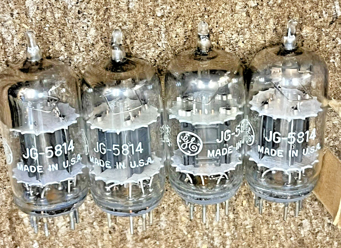 RARE NOS NIB QUAD JG 5814 12AU7 ECC82 TUBES G.E *1953 NEW USA MADE SQUARE GETTER