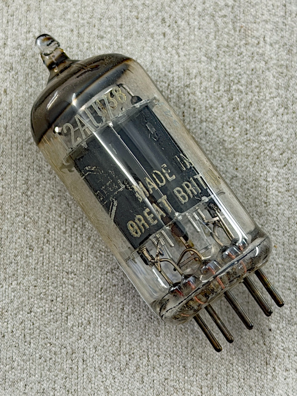 (1) Early Mullard ECC82 Long Plates Round Goalpost Getter 1958 Blackburn UK B8B