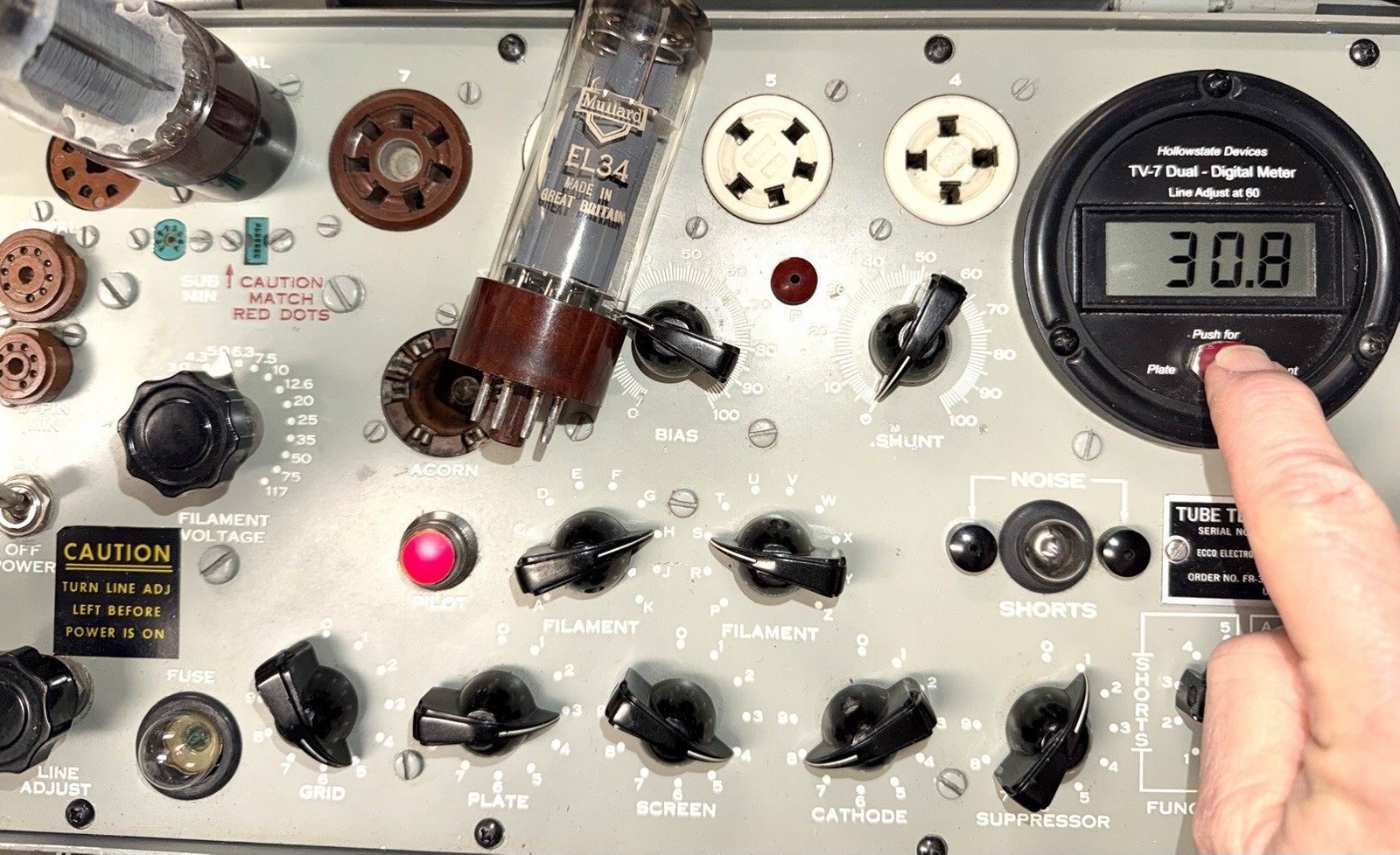 Beautiful 1958 Pair Of Mullard xf1 EL34 6CA7 Tubes TV7 Tested & Current Matched