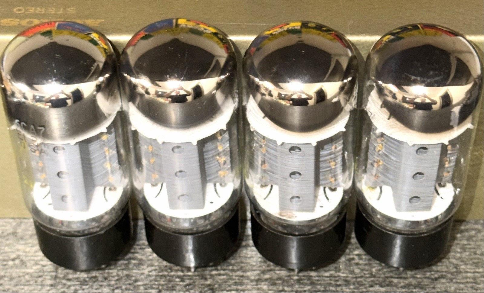 *HOLY GRAIL* FAT BOY SYLVANIA EL34 6CA7 TUBES SLANTED FOIL GETTERS WELDED PLATES