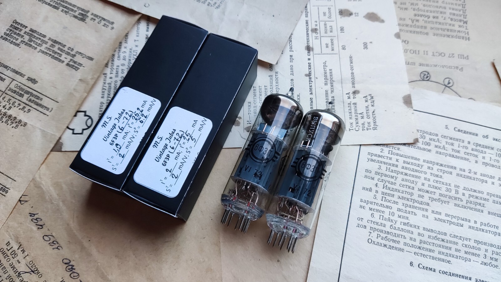 6F3P x 2 (ECL82, 6BM8) MATCHED/ NOS / GOLD GRID / TRIODE PENTODE / (USA Seller)