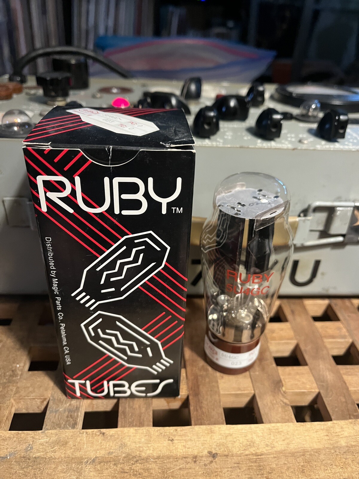 New In Box Ruby 5U4GC Vacuum Tube NOS Rectifier Shoulder Type Brown Base China