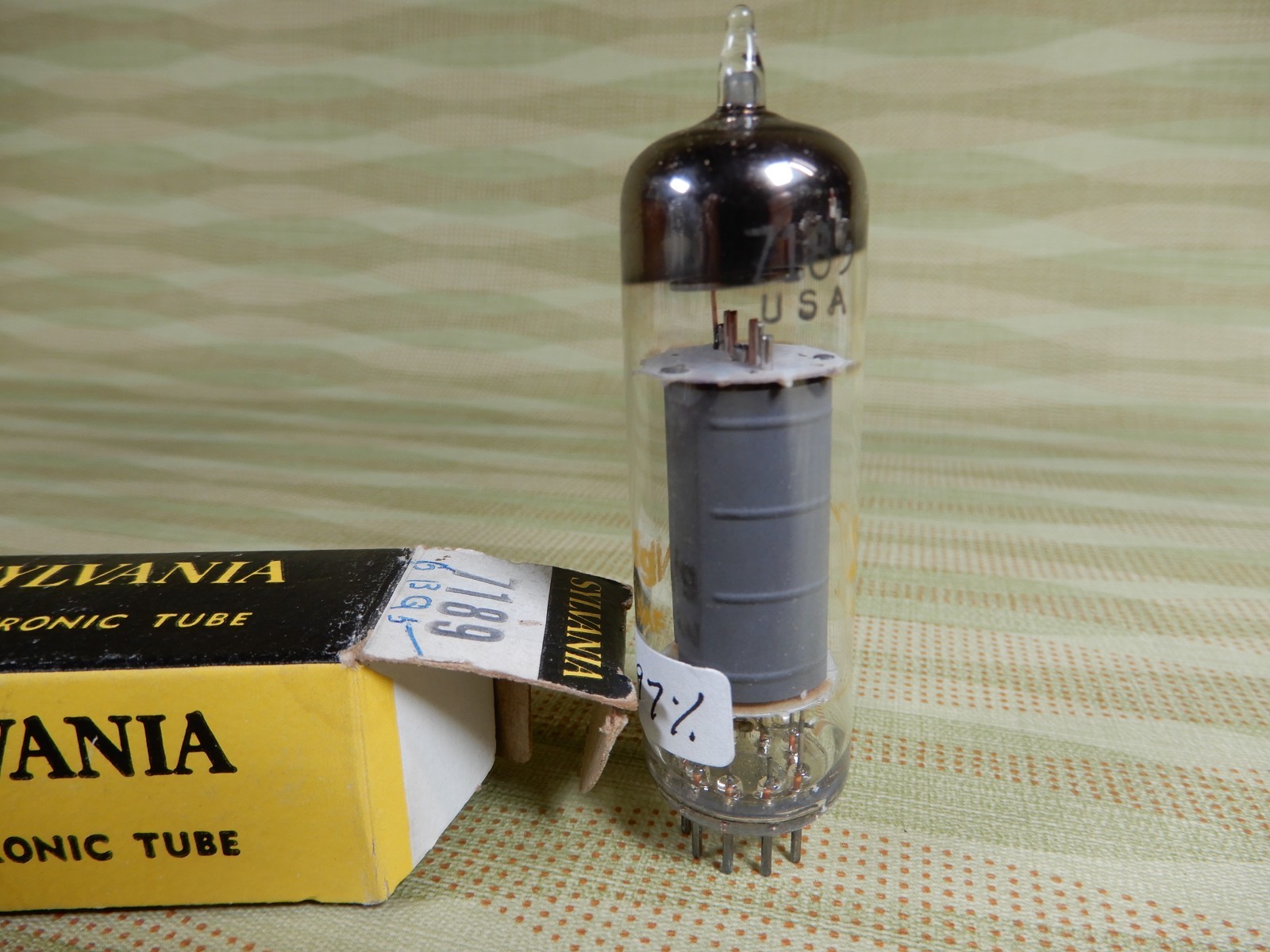 Sylvania Gray Plate 7189 Vacuum Tube Amplitrex Tested Strong 97% Gm
