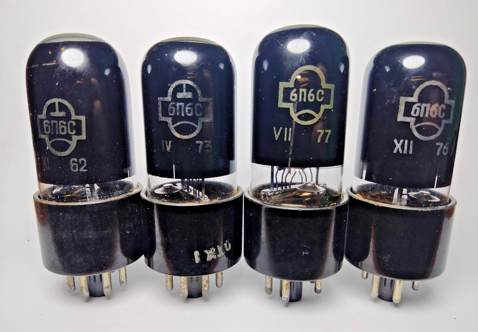 4 pcs NEW 6P6S/6V6/ 6AY5 Matched QUAD Reflector tubes