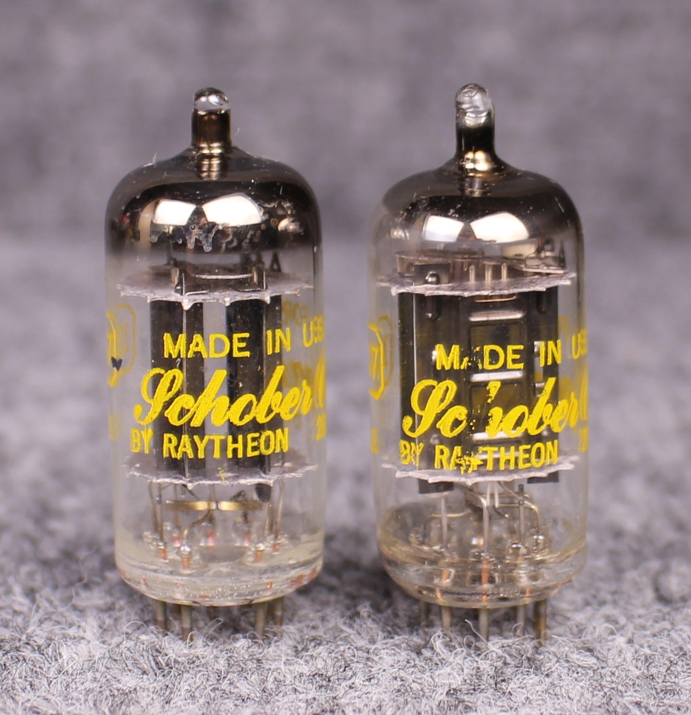 (2) MATCHED NOS NIB Raytheon 12AX7/ECC83 Long Black Plate Tubes ~ TEST STRONG!