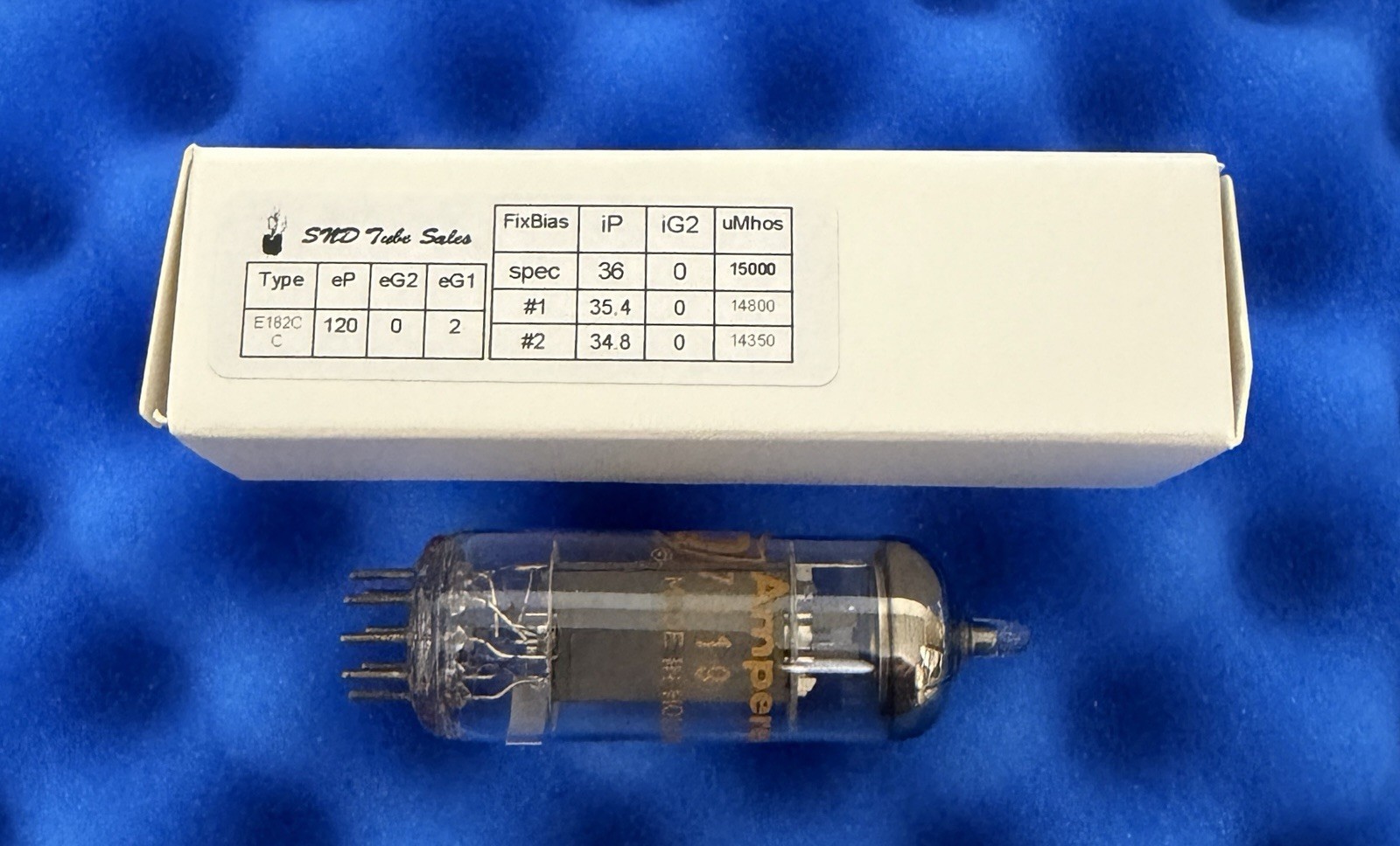 ONE Amperex 7119 Tube /Amplitrex Tested / HALO Getter / PQ / 1968 E182CC