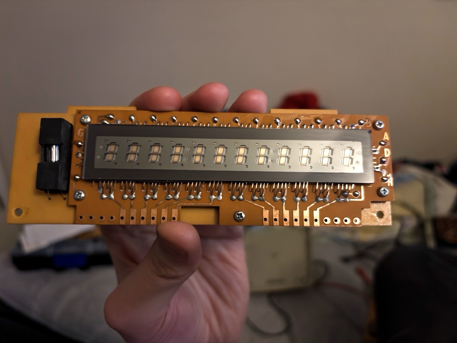 Neon Panaplex Display – 12 Digit + DP, Japanese / JRC, unknown PN. Used, Tested