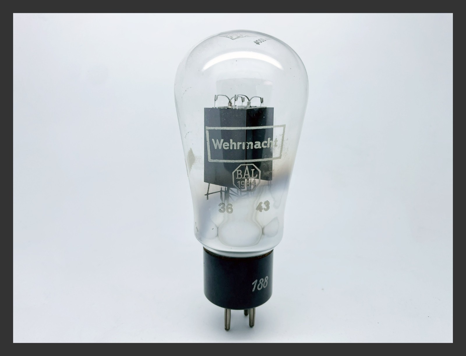 NOS Telefunken RGN2004 KL-75301 Test V.GOOD Wehrmacht 1944 Rectifier Vacuum Tube