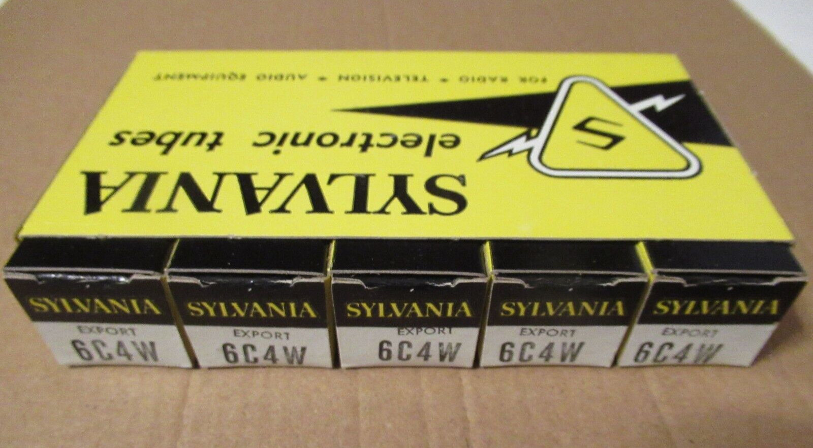 SLEEVE OF 5 SYLVANIA 6C4W Radio Electronic Vacuum TUBES NOS