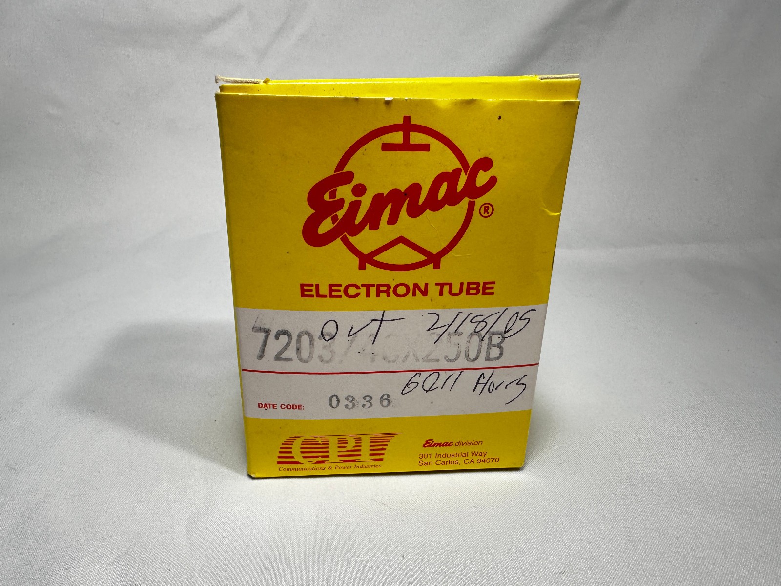 Eimac 7203/4CX250B Transmitting Tetrode, Beam Power Tube