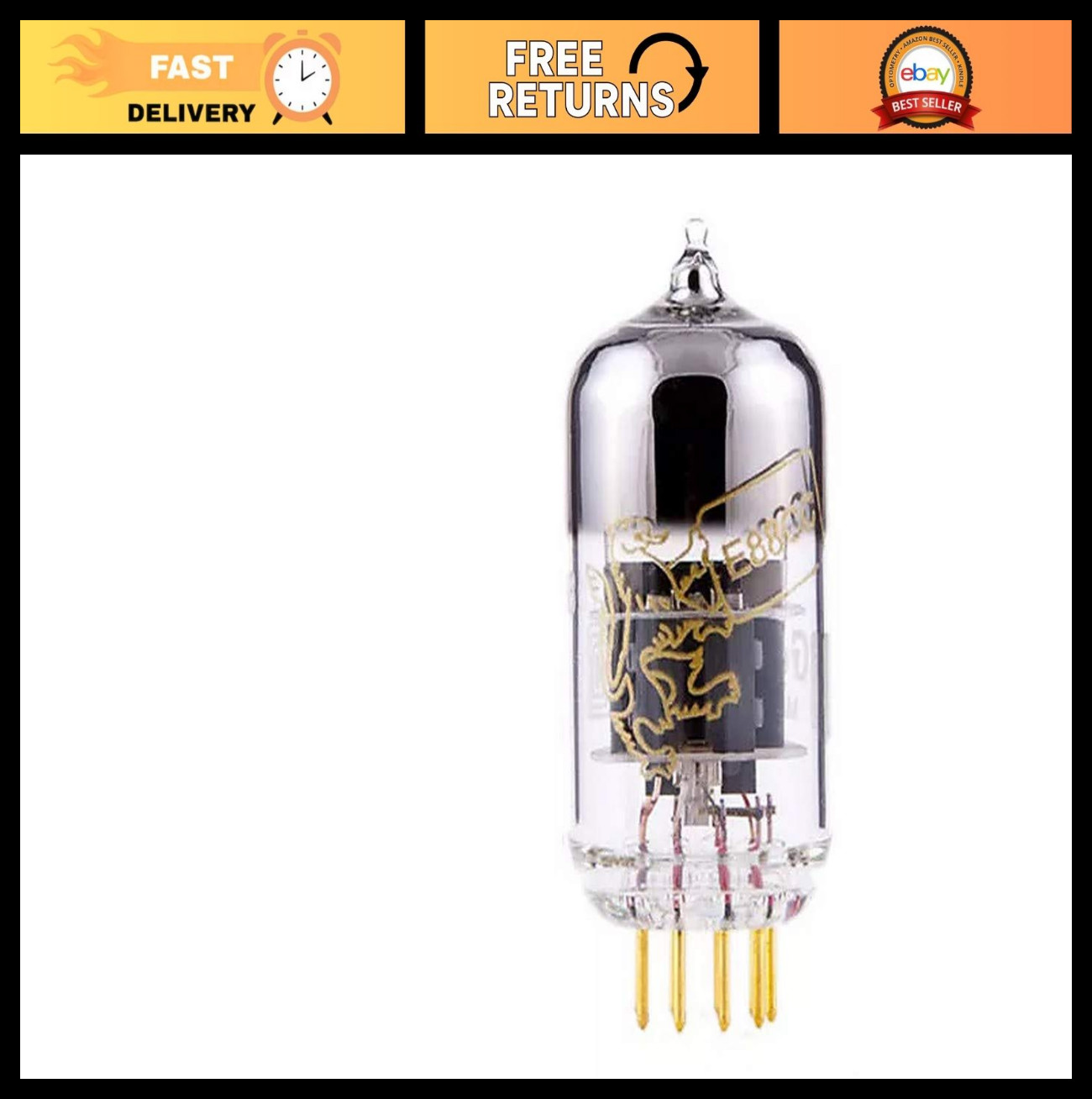 High-Performance E88CC 6922 Gold Pin Preamp Vacuum Tube – Single Unit