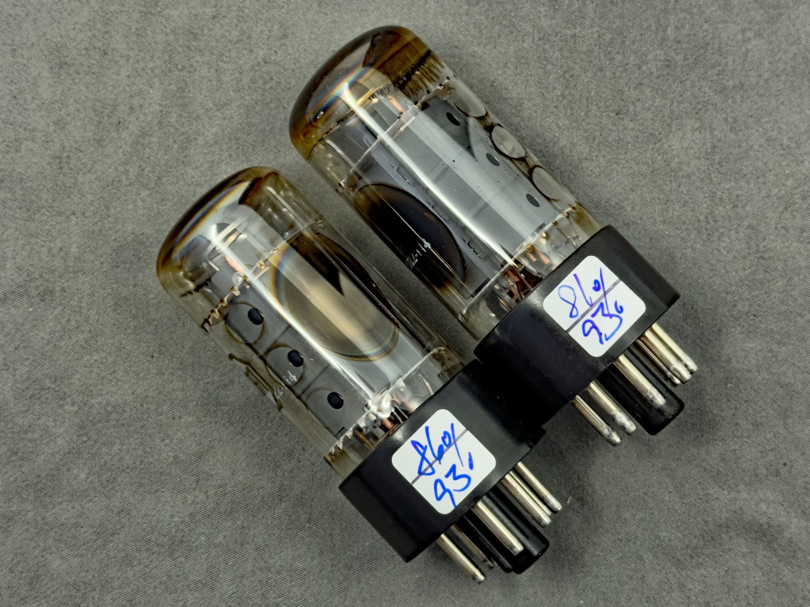 (2) Matsushita Mullard 7591A Power Tubes 3 Hole Gray Plates Japan Test Strong