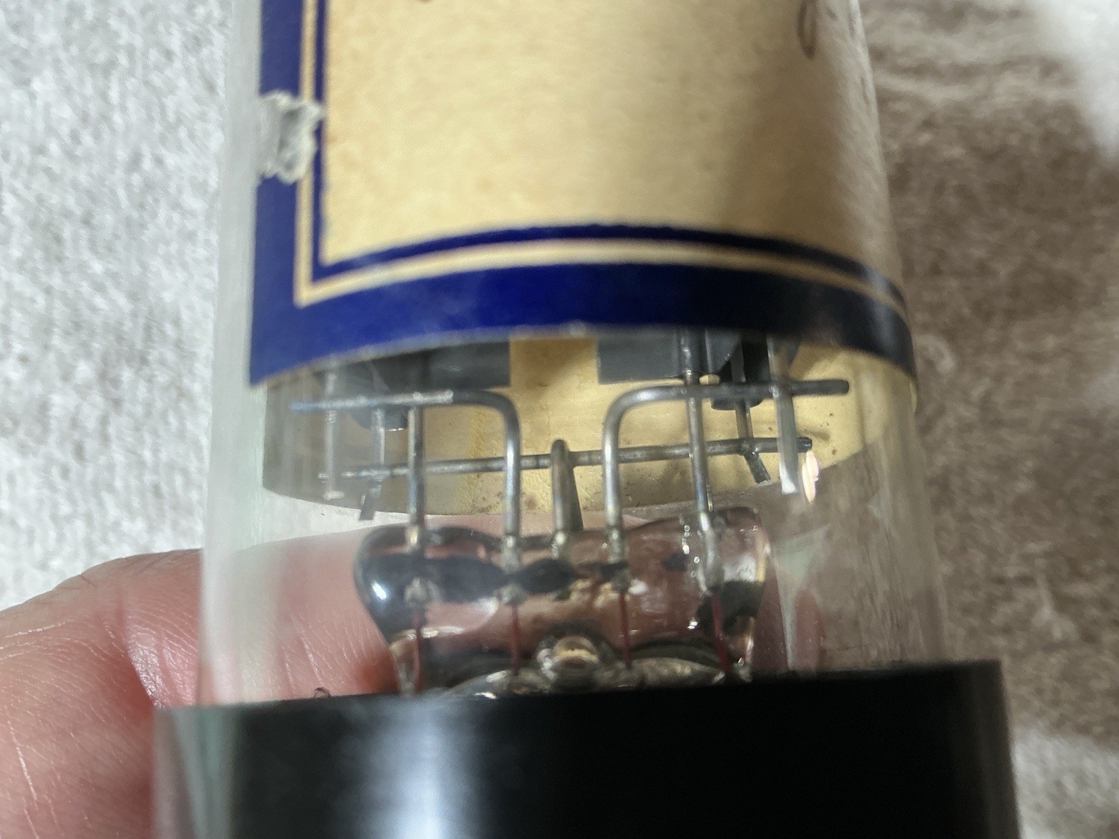 RARE MUSEUM LABEL VACUUM TUBE 5U4GB Black Plate RCA FACTORY INDIANAPOLIS 1955