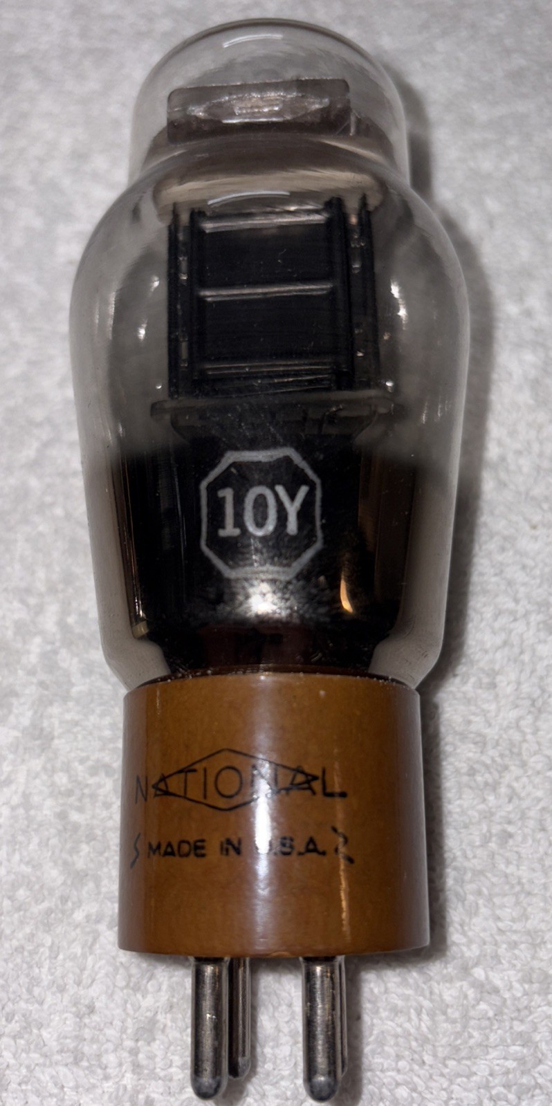 National Type 10Y ST Vacuum Tube Brown Base Spring Top Amplitrex 113%