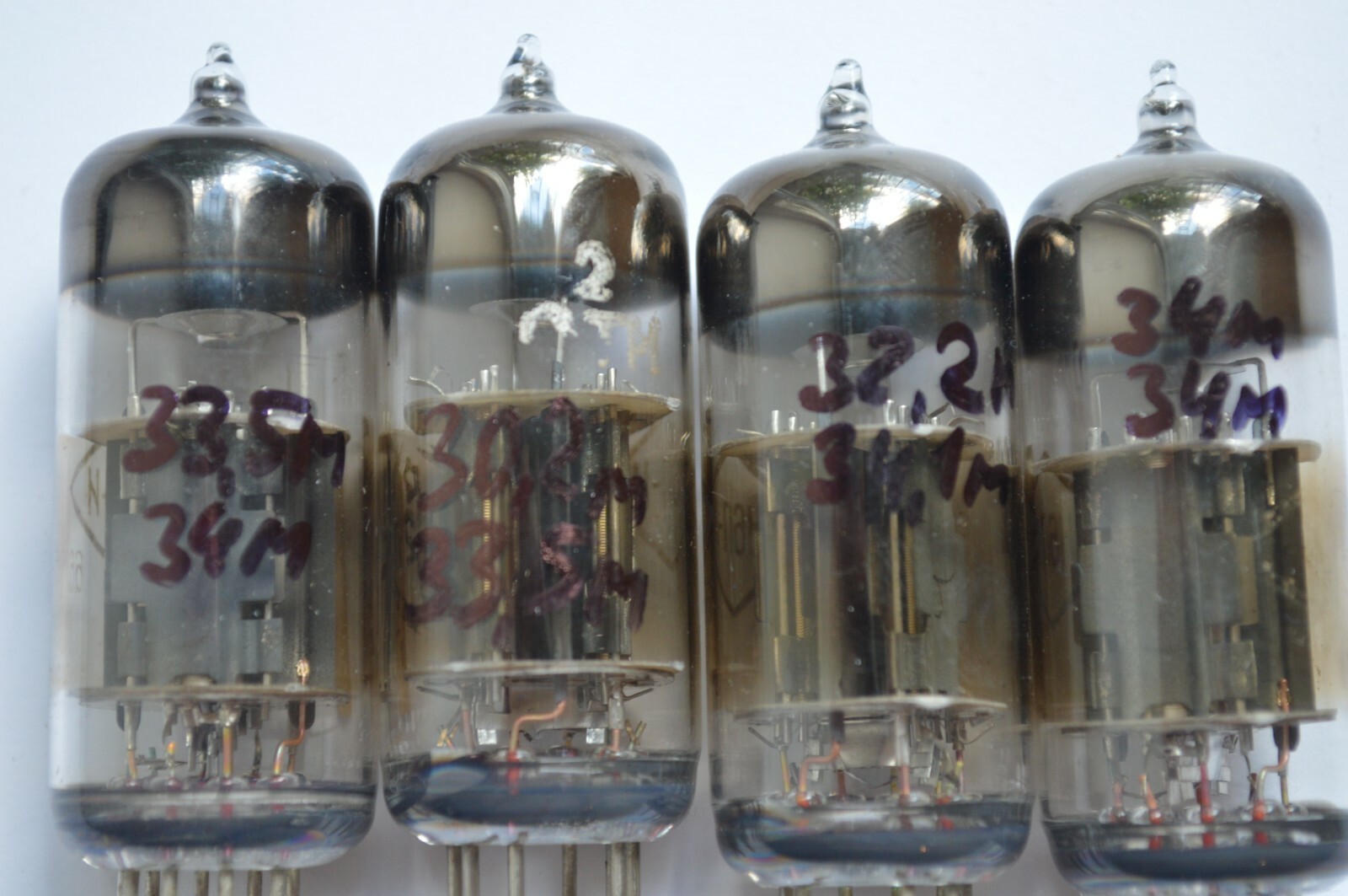 4PCS 6N6P-I / ECC99 / E182CC DOUBLE TRIOD TUBES! GOLD GRID! NOS! OTK! RARE!