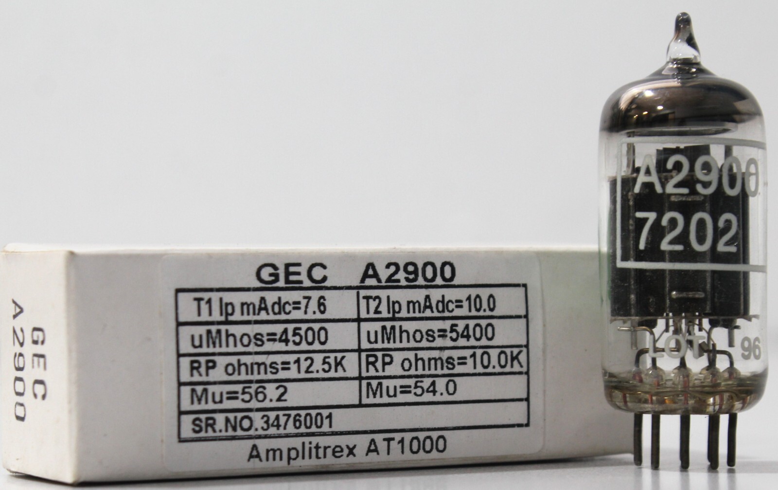 A2900/ECC81/CV6091 GEC Rare Triple Mica Made England Amplitrex Tested Qty 1 Pc