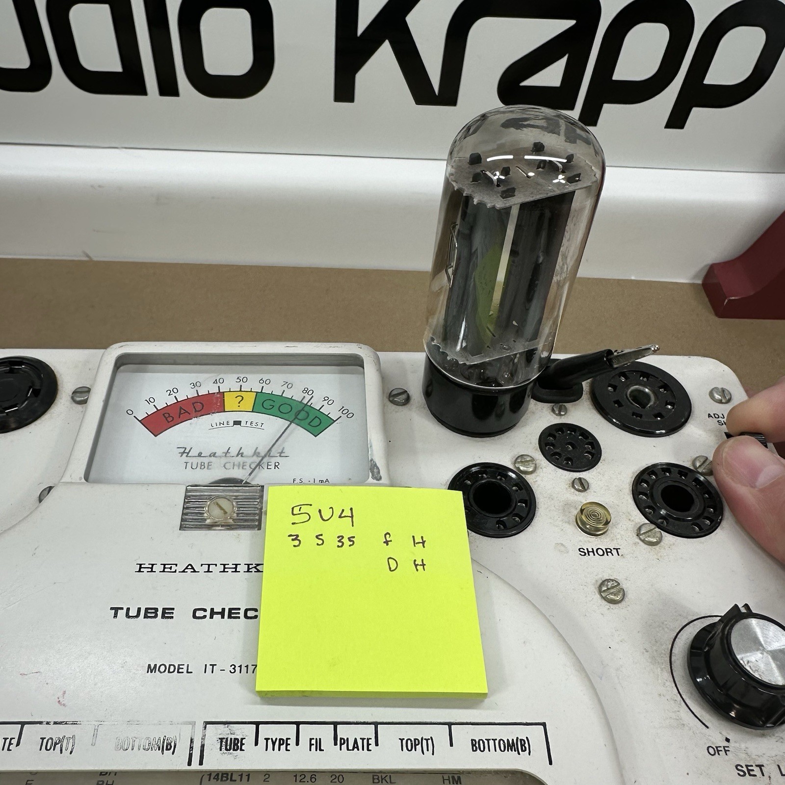 GE 5U4GB tube tested 5U4g full-wave rectifier radio gray plate