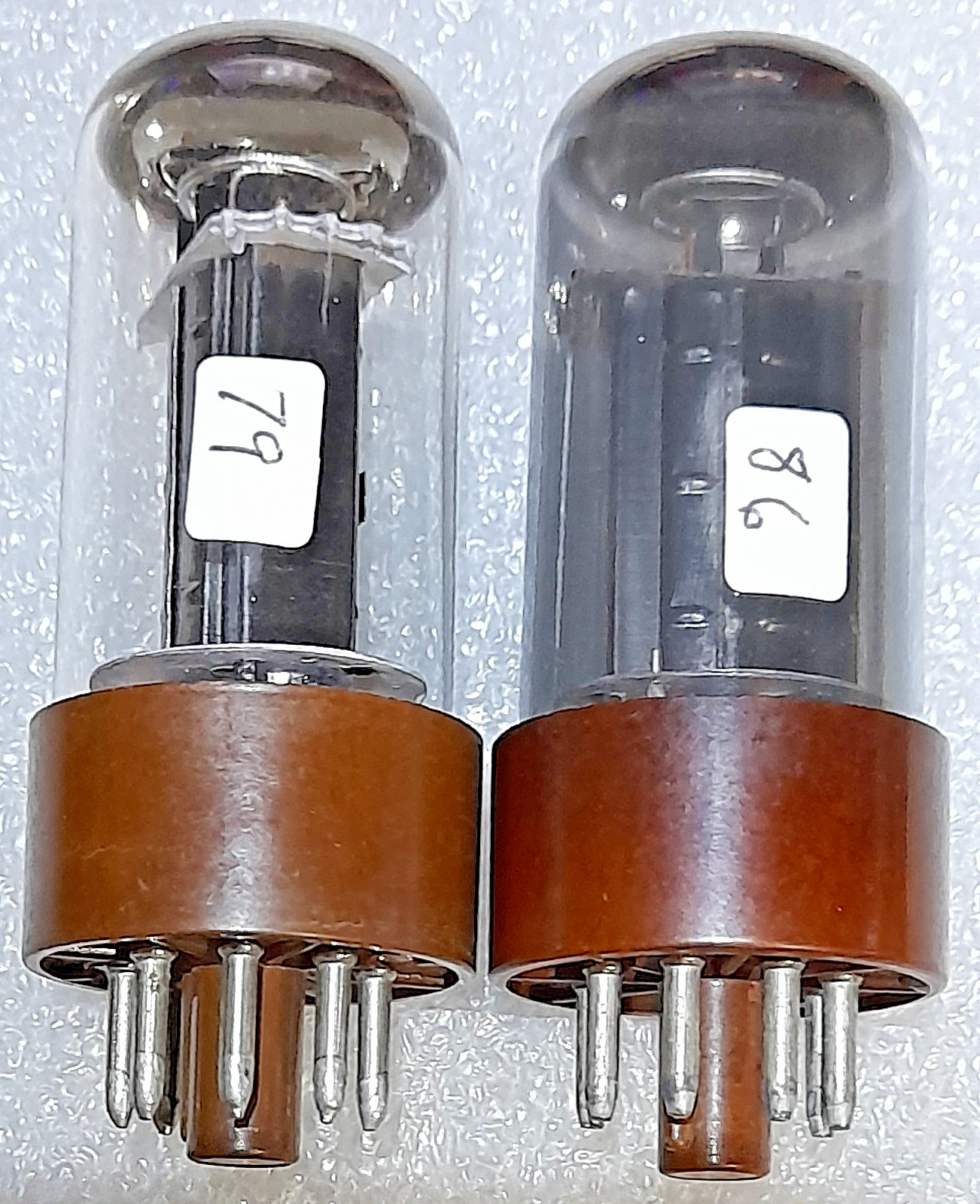 Pair 6V6GT unbranded micanol/black base Vacuum Tubes, TV-7D Tested
