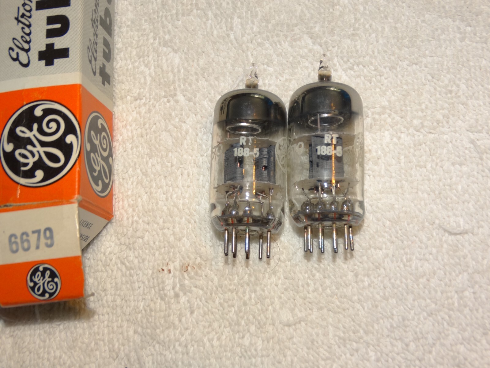 2 x 6679 -12AT7 G.E. Tubes*Low Noise *Tested Good*NOS*NIB*#4