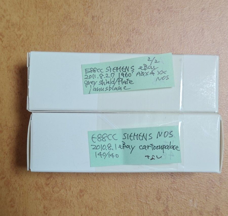 Siemens E88CC 6922 Grey Shield Vacuum Tubes Matched Quad 1961