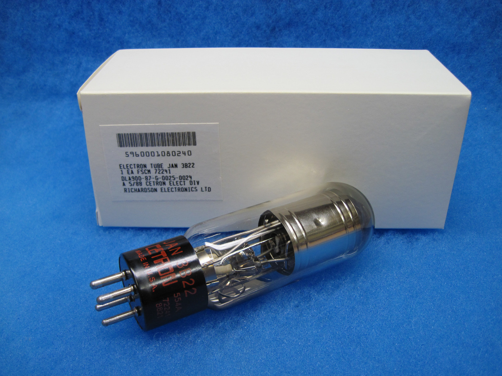 NOS JAN 3B22 (EL1C) Vacuum/Electron Tubes – CETRON – USA – 1988 ($19.95/ea)