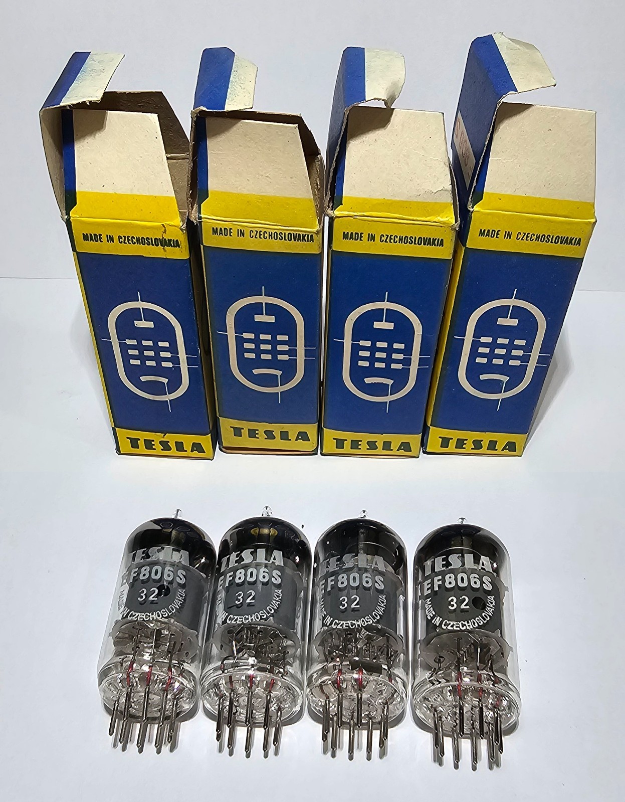 EF806S Tesla tubes MATCHED QUAD 1973 NOS 6267 EF86 6j32p
