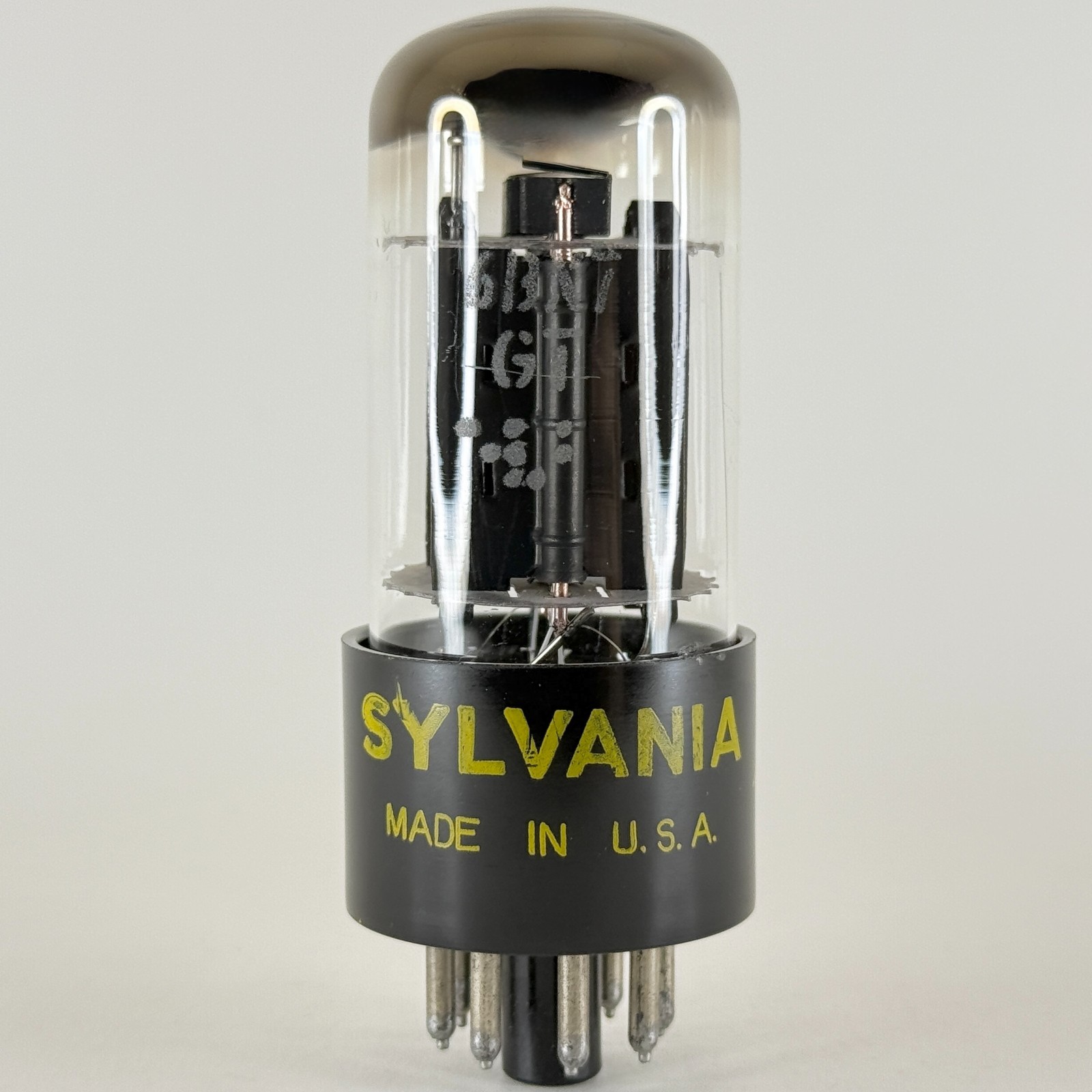 (1) Tested 1962 Sylvania 6BX7GT Tube Code jj YKD Twin Triode Tube Black Plates