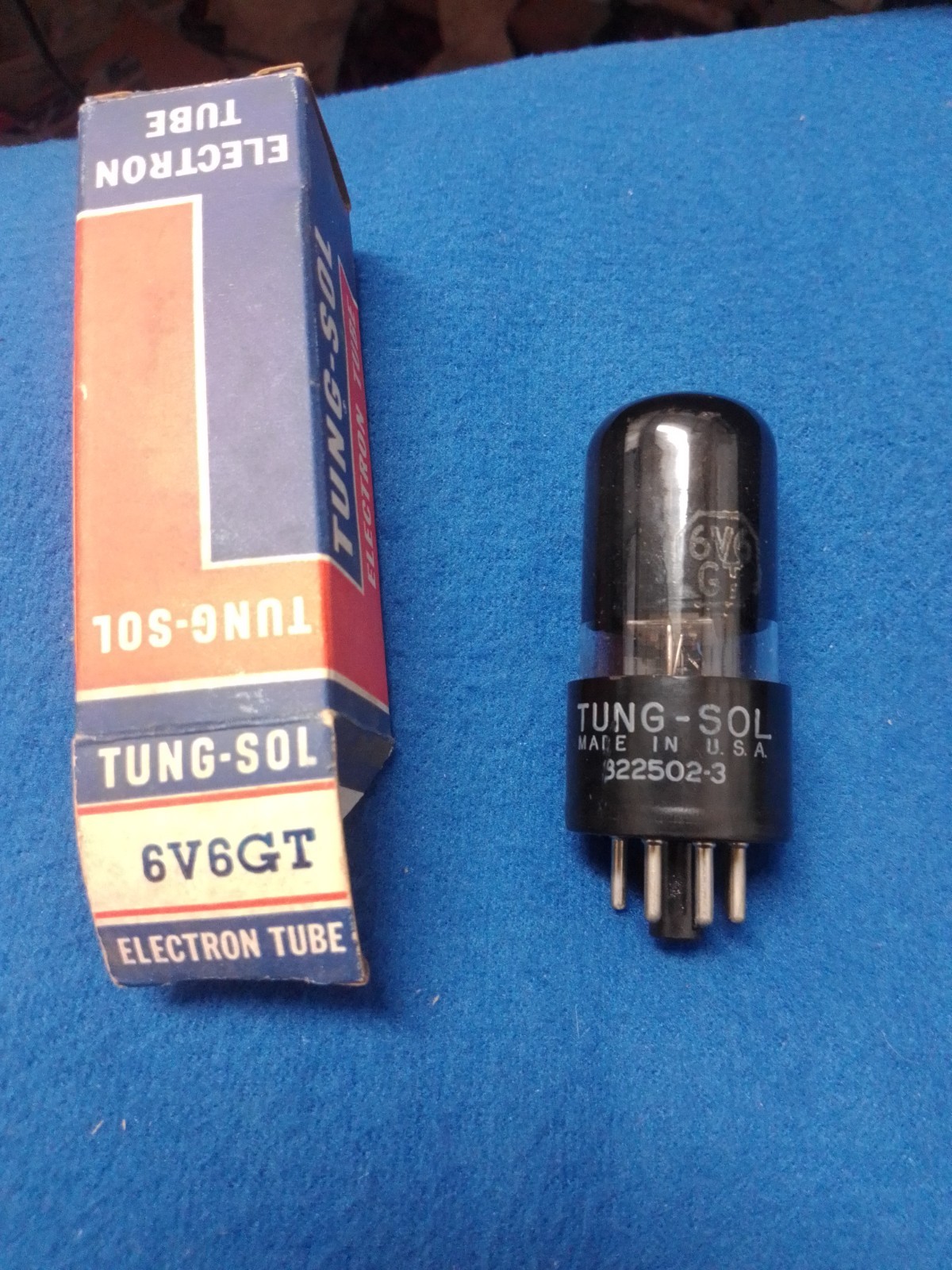 TUNG SOL 6V6GT BLACK-PLATE & GLASS TUBE – NOS – TV7 TESTED