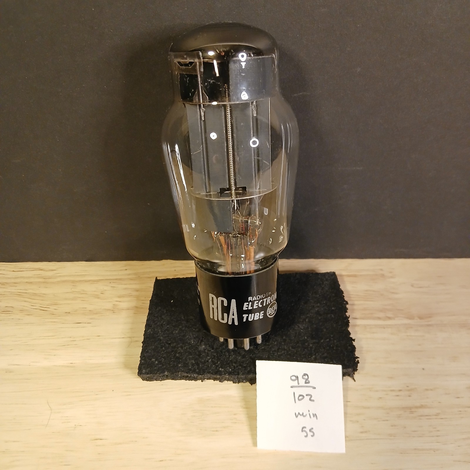 Old Logo RCA Silver Print 6AS7G Vacuum Tube – Tested Strong at 98/102 min 55