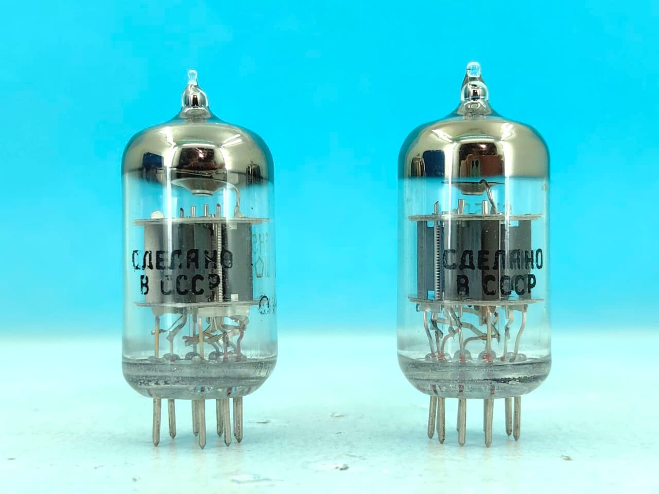 2 x 6N5P MATCHED PAIR NOVOSIBIRSK STRONG OTK Double Triode Tube ECC88 6DJ8 6N1P
