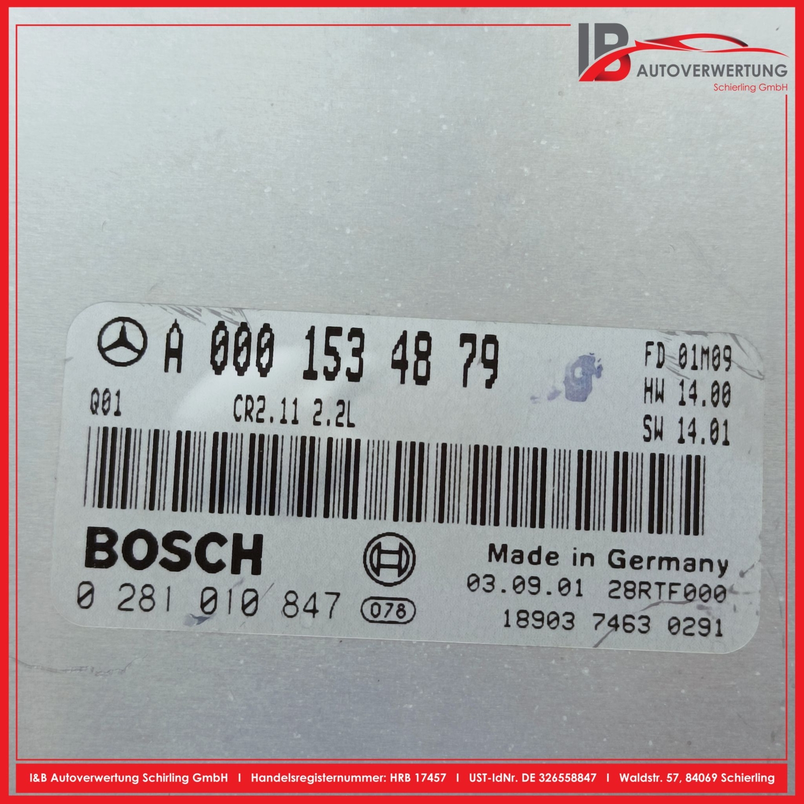 MERCEDES BENZ E-CLASS W210 ECU Engine A0001534879 0281010847