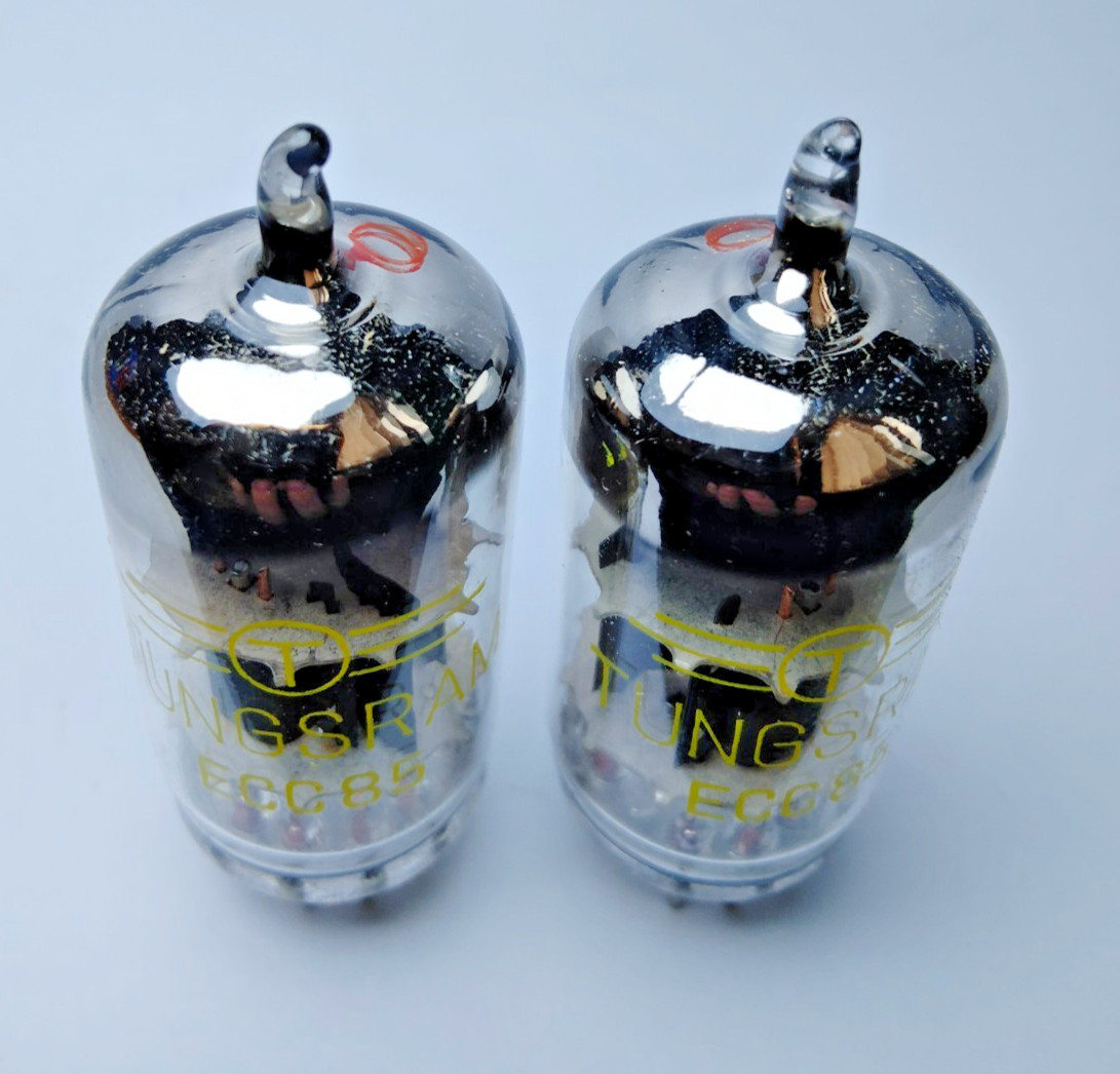 2 pcs NEW ECC85/ 6AQ8/ Tungram tubes Same Date, Matched Pair