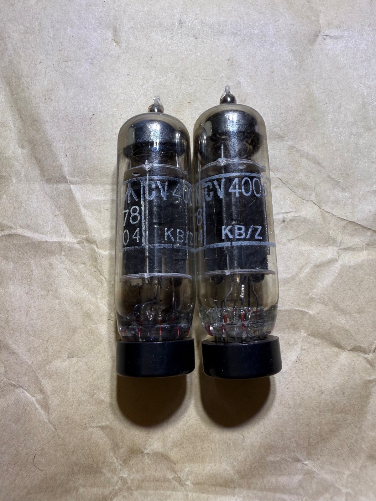 1 pair GEC CV4005/6X4 KB/Z black plate valve tubes MADE IN UK