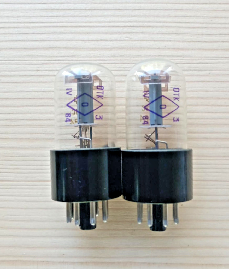 Pair of 6N9S ( 6SL7 ) Reflektor Tubes. Same Date. Military. NOS. 80′
