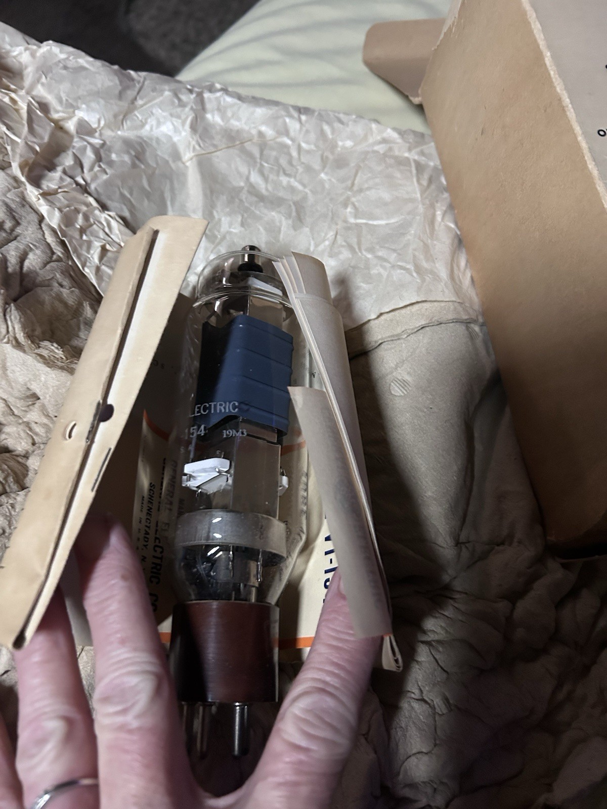 GE VT-154 814 Tube WWII US Army Signal Corps Box Tested filament tested ✅