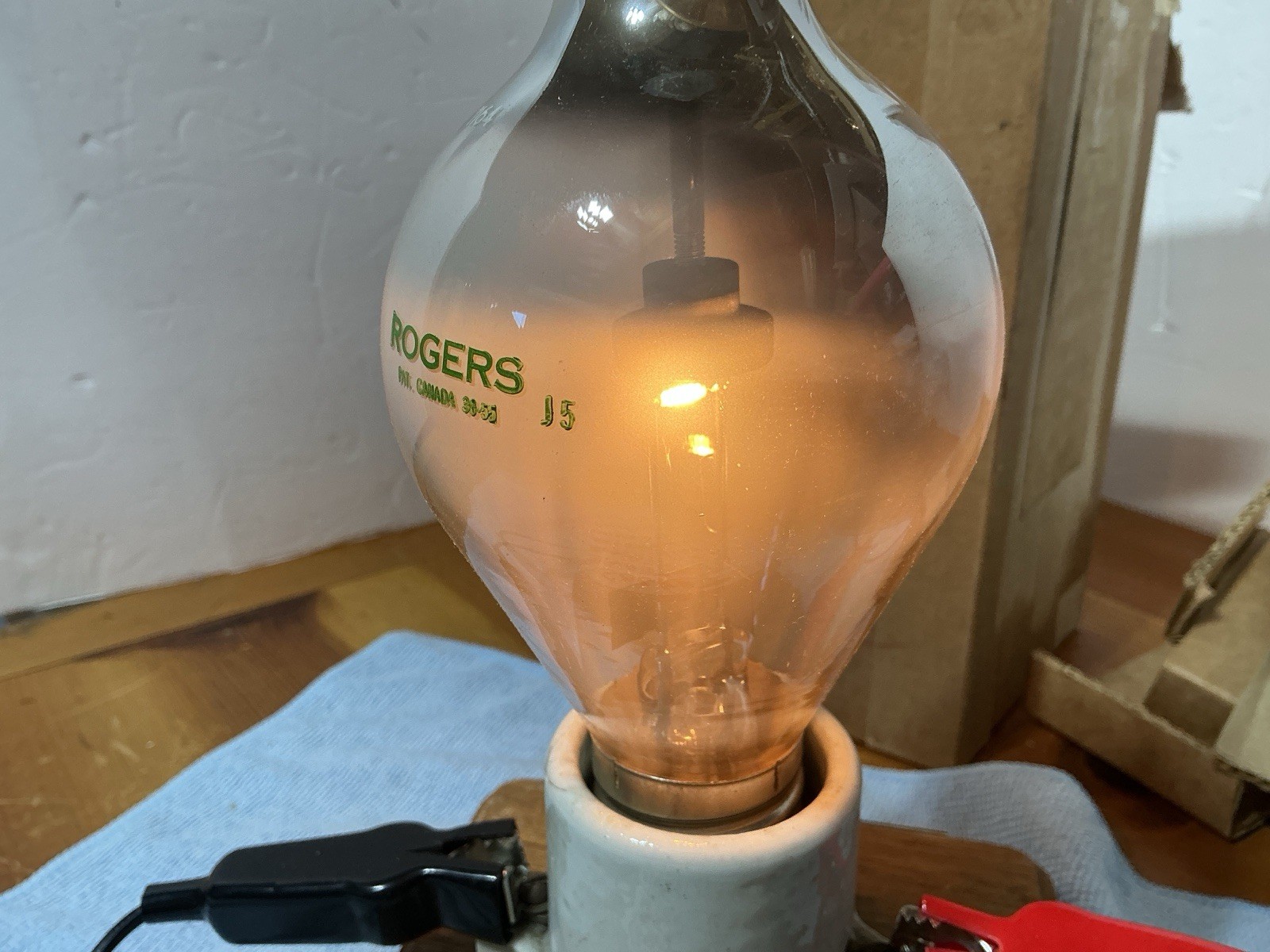 BIG TUNGAR Rectifier Bulb tube 1164 WORKING ROGERS Canadian Vintage w/ BOX RARE