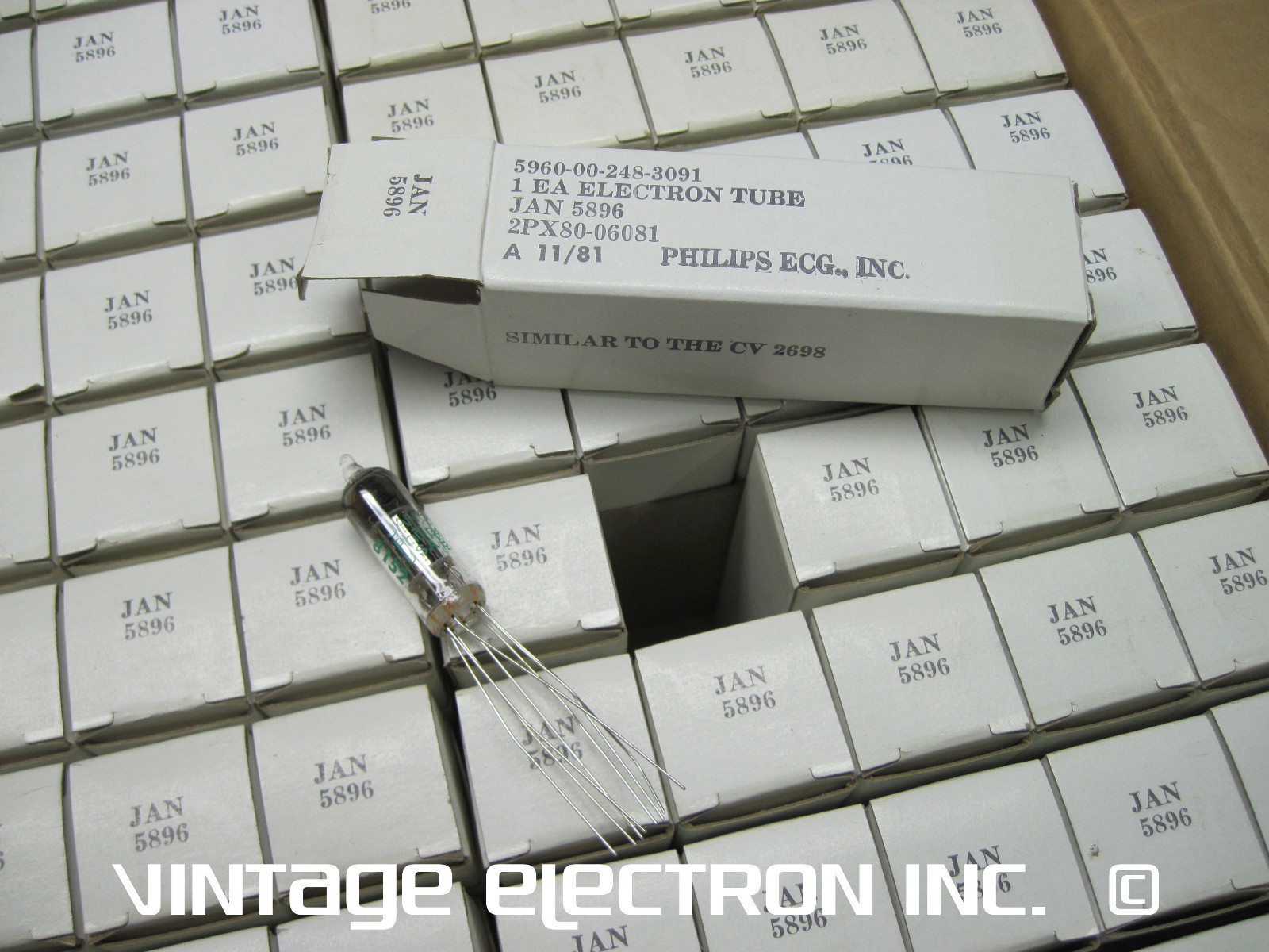 NOS JAN-5896 Subminiature Vacuum Tubes – PHILIPS ECG – USA – 1981 ($3.95/ea)