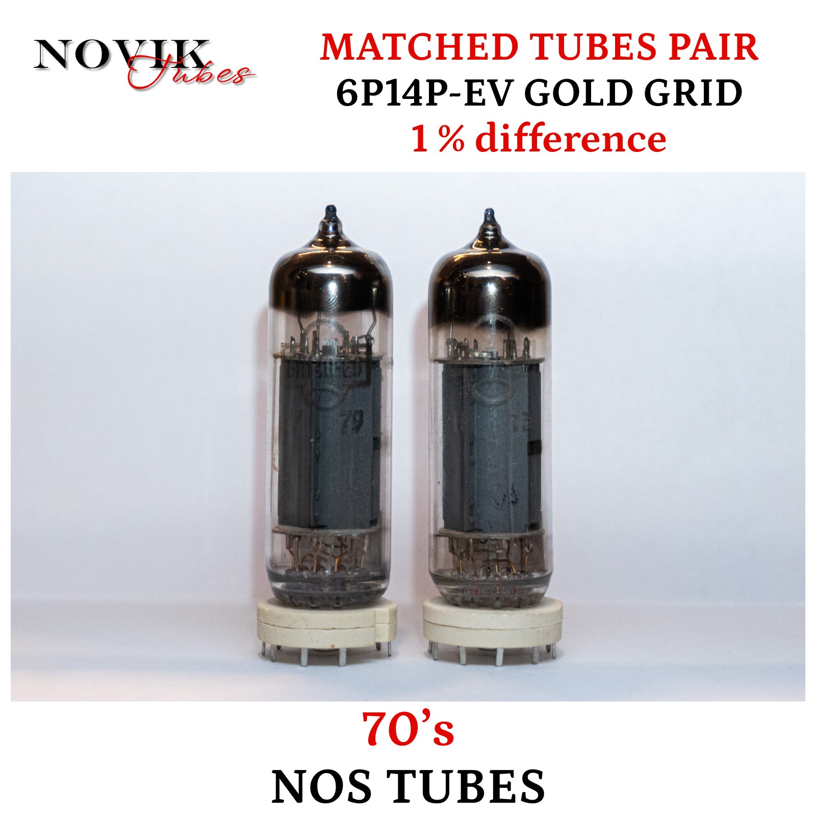 6P14P-EV Gold Grid Tube Reflektor 70 Big Schild Matched pair 1%