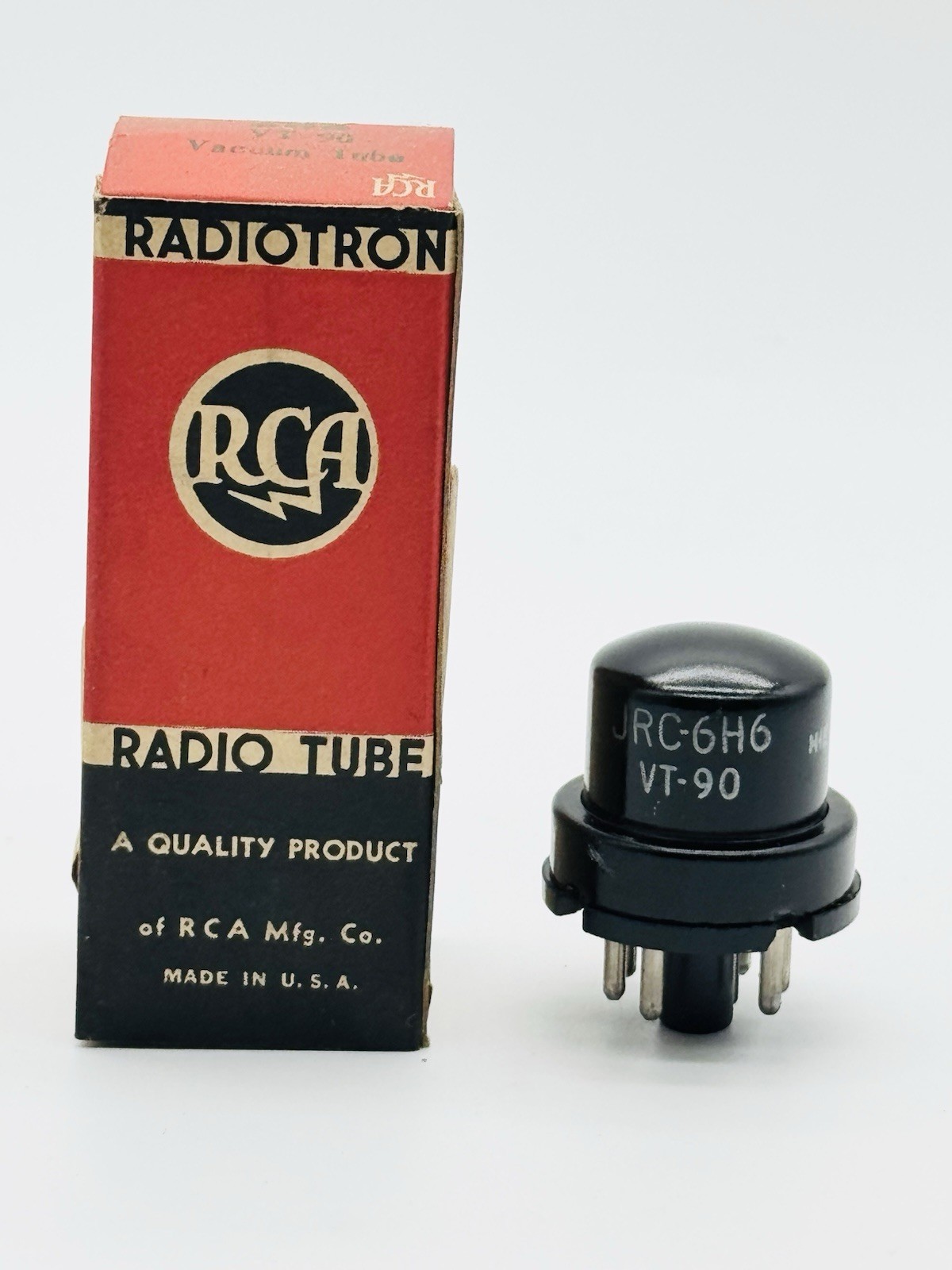 NEW Vintage NOS RCA JRC-6H6 VT-90 Metal Vacuum Electron Tube RCA i3