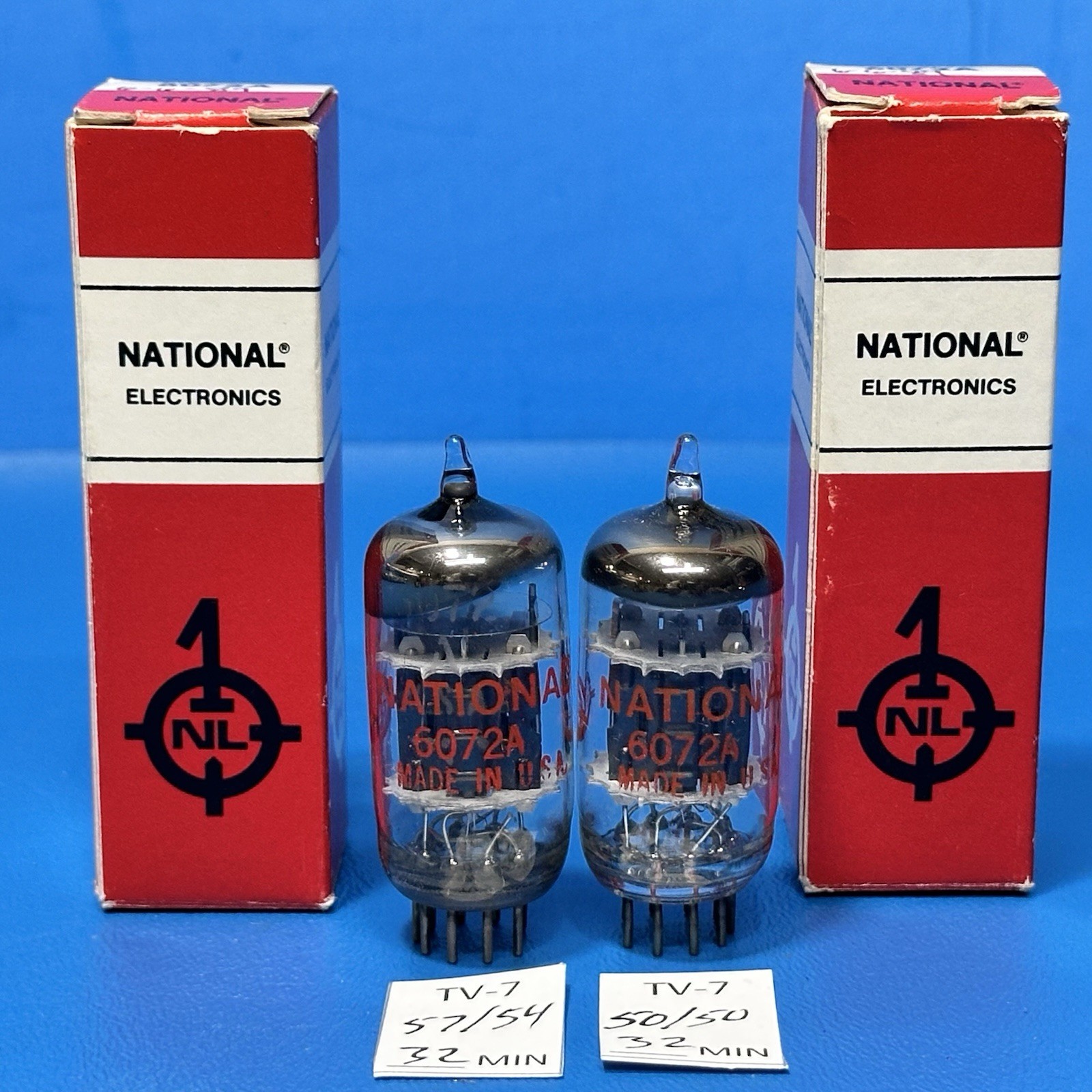 NOS NIB NATIONAL BLACK PLATE 6072A LOW NOISE 12AY7 TUBE MADE BY GE